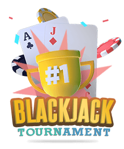 Blackjack Tournaments Trophy and Cards
