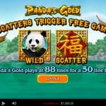 Panda's Gold Slot Game Welcome Screen