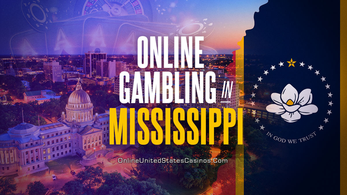 webpage featured an image titled: Online Gambling in Mississippi. With images of buildings and cityscapes from CT