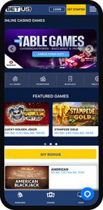 BetUS Casino Homepage