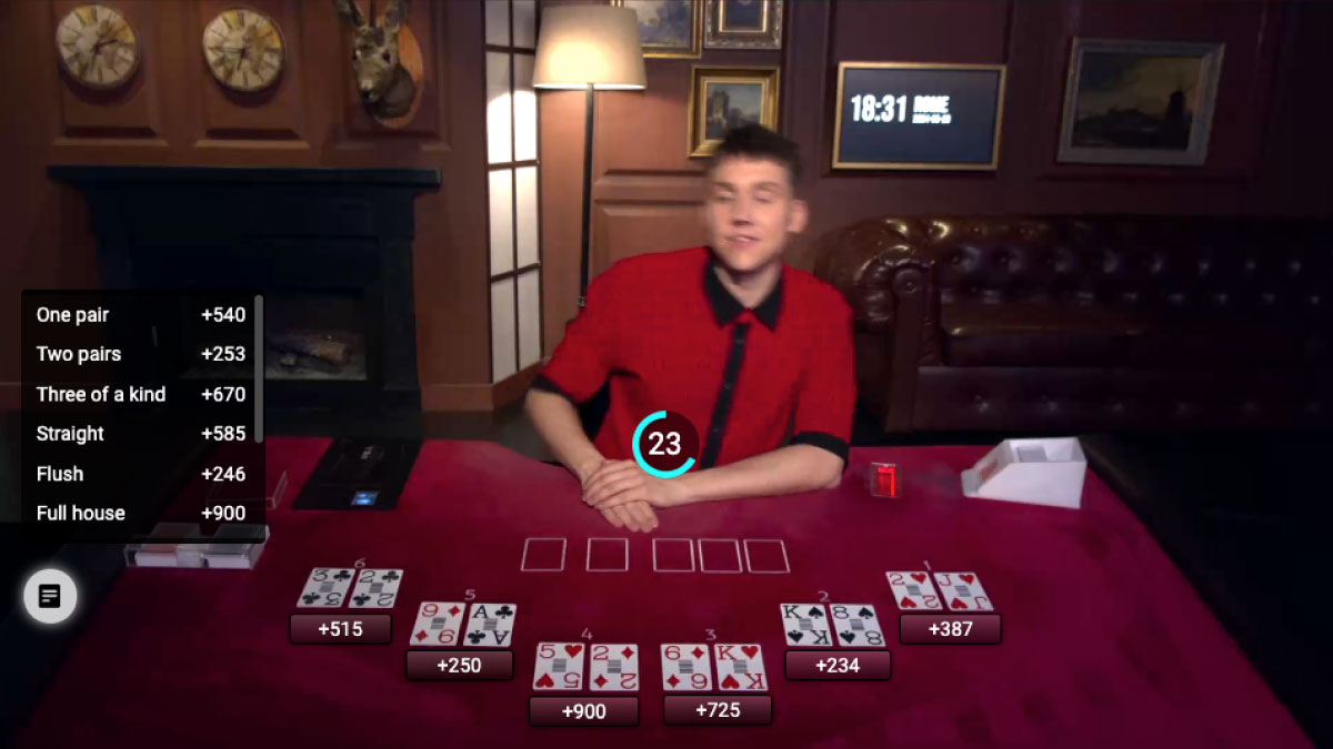 Dealer Dealing Cards in Live Bet on Poker