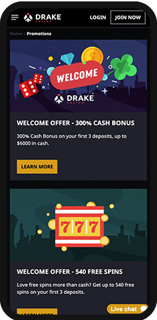 Drake Casino Promotions Mobile