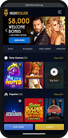 High Roller Casino Homepage