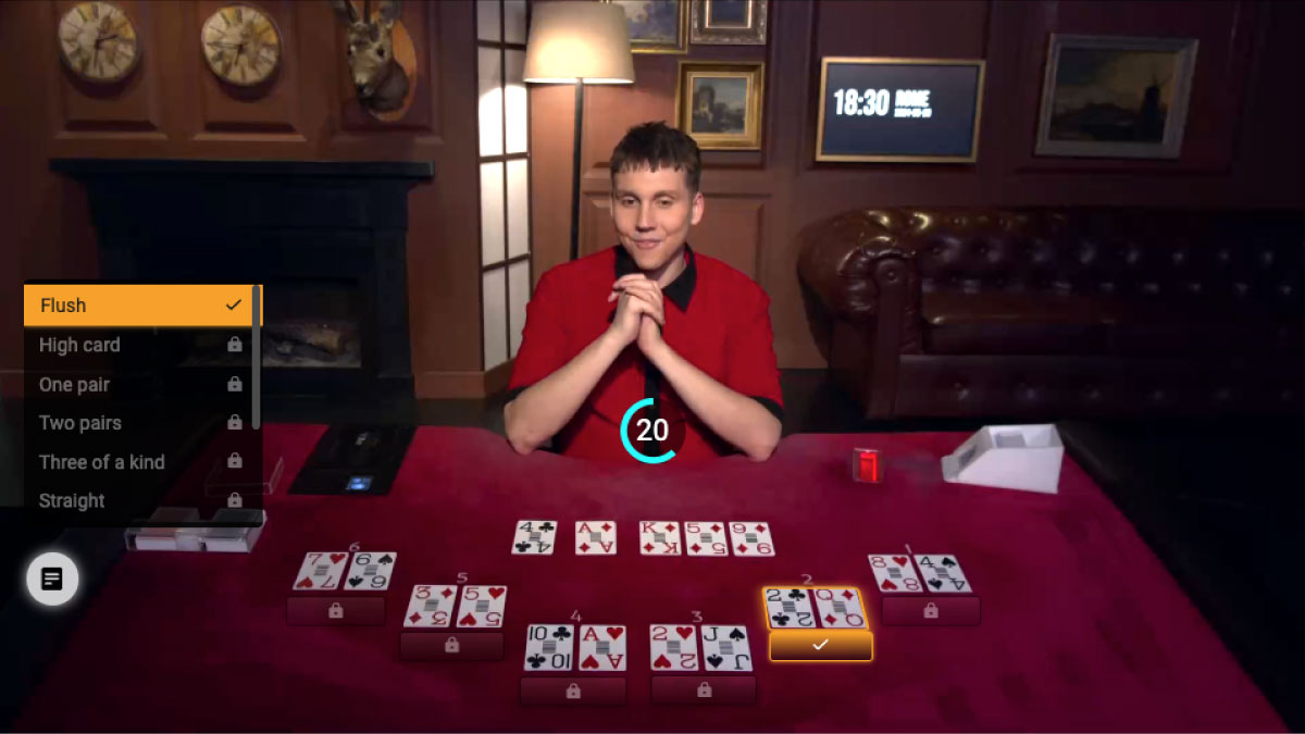 Live Dealer Bet on Poker Winner Hand