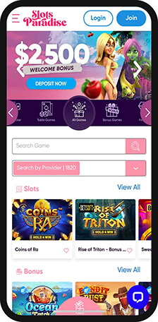 Slots Paradise Casino Homepage