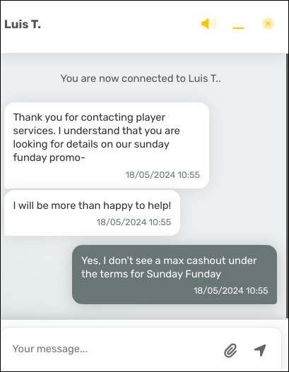 Super Slots Customer Support Chat Promo