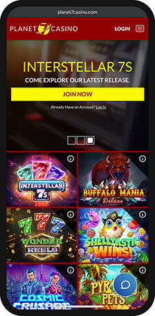 Planet 7 Casino Homepage