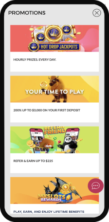 Slots.LV Promotions page on mobile screen
