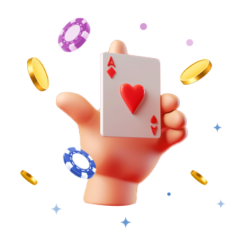 Dealer's hand holding an ace of hearts