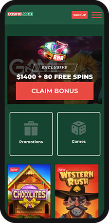 Casino Mate Homepage Mobile