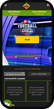 GDay Casino Homepage