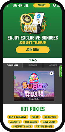 Joe Fortune Casino Homepage