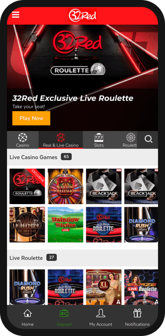 32 Red Casino Mobile Screenshot 1