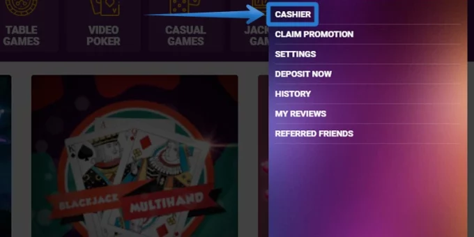 Identifying Cashier Section at Online Casino